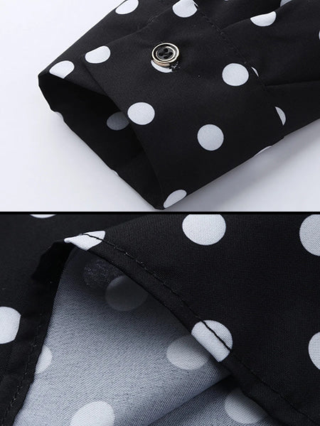 Chemise Noire Pois Blanc