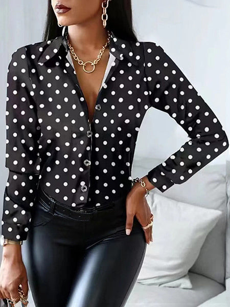 Chemise Noire Pois Blanc