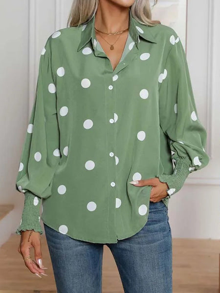 Chemise à pois blanc