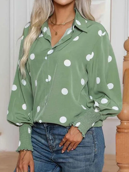 Chemise à pois blanc