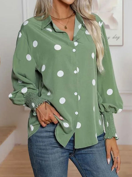 Chemise à pois blanc