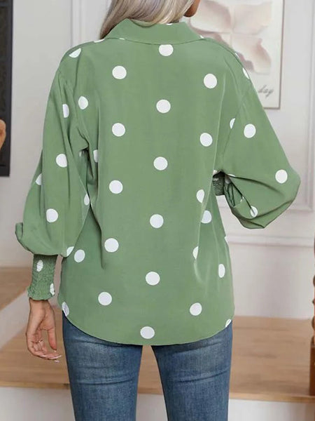 Chemise à pois blanc