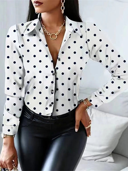 Chemise blanche pois noir