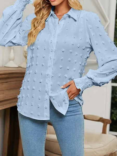 Chemise bleu à pois