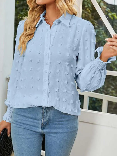 Chemise bleu à pois