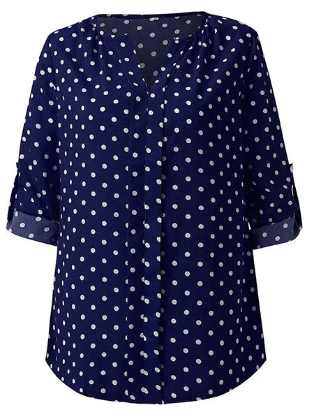 Chemisier Pois Bleu Marine