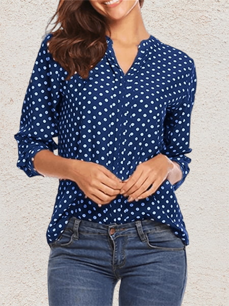 Chemisier Pois Bleu Marine