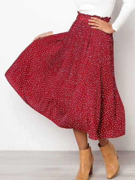 Jupe Rouge Pois Blanc