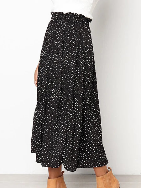 Jupe longue petit pois