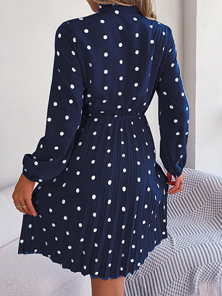 Robe à pois manches longues