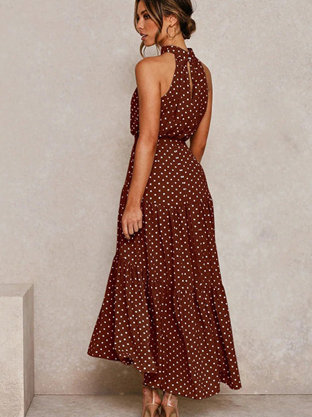 Robe à pois marron