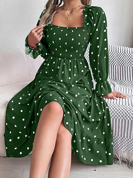 Robe bustier à pois