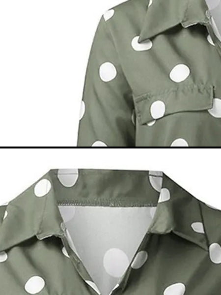 Robe kaki à pois