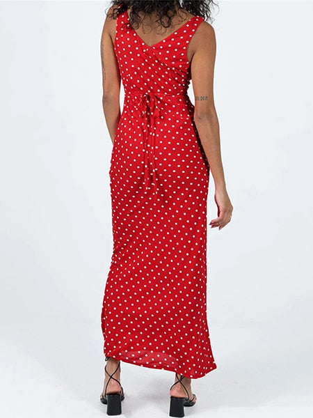 Rouge rouge à pois blanc