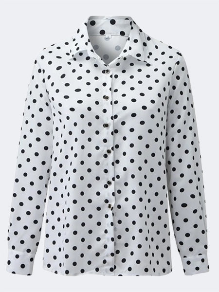 Chemise blanche pois noir