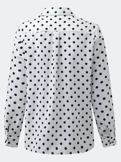 Chemise blanche pois noir