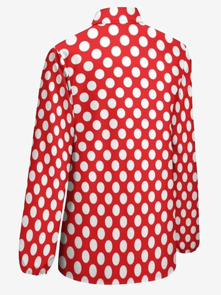 Chemise rouge à pois blanc