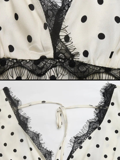 Détails robe à pois vintage