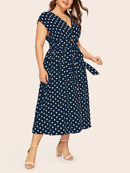 Robe à pois grande taille