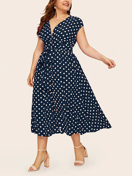 Robe à pois grande taille