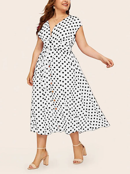 Robe à pois grande taille