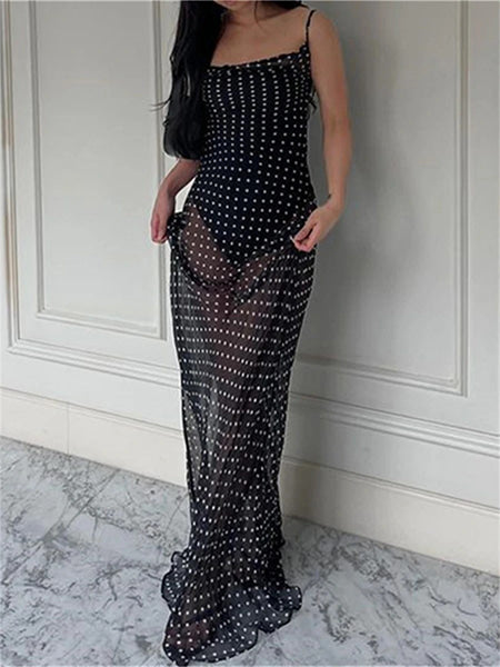 Robe à pois transparente