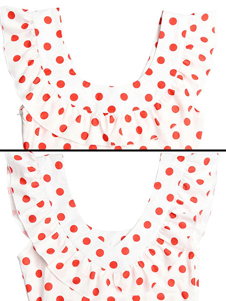 Robe blanche a pois rouge sale