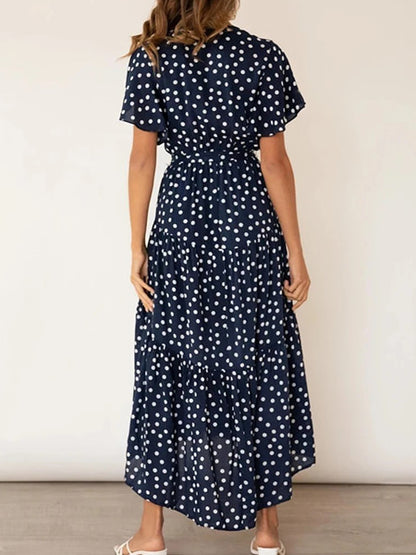 Robe bleu à pois