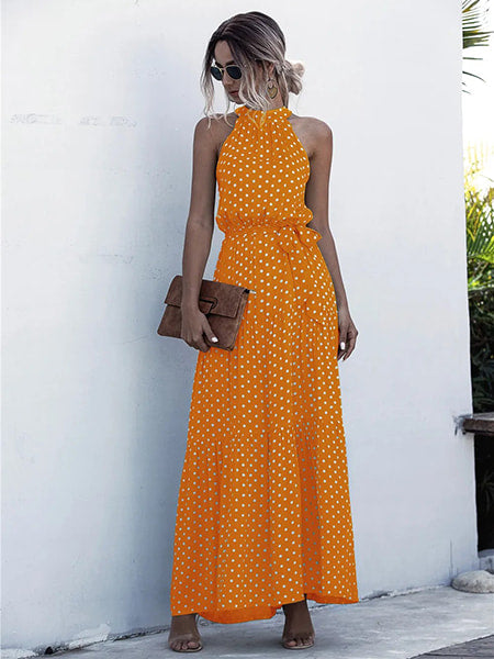 Robe jaune à pois