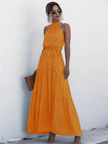 Robe jaune à pois