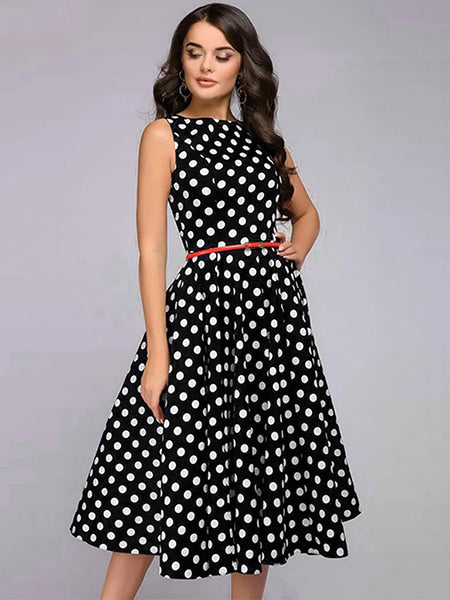 Robe patineuse à pois